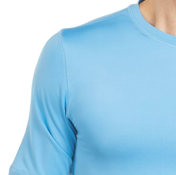 UPF50 Club Room Mens Short Sleeve Rash Guard T-Shirt Size Medium Blue, Quick Dry - Picture 2 of 3